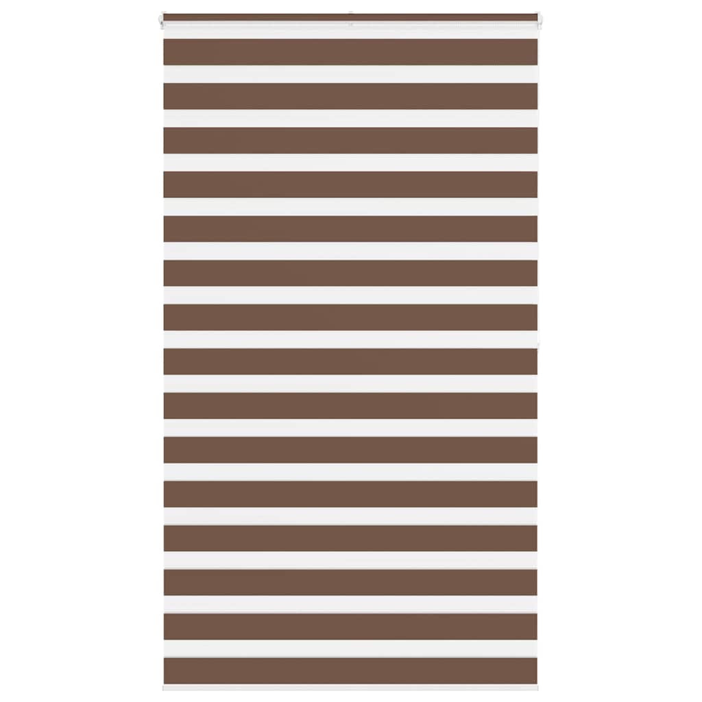 vidaXL Zebra Blind Brown 125x200 cm Fabric Width 120.9 cm Polyester 1