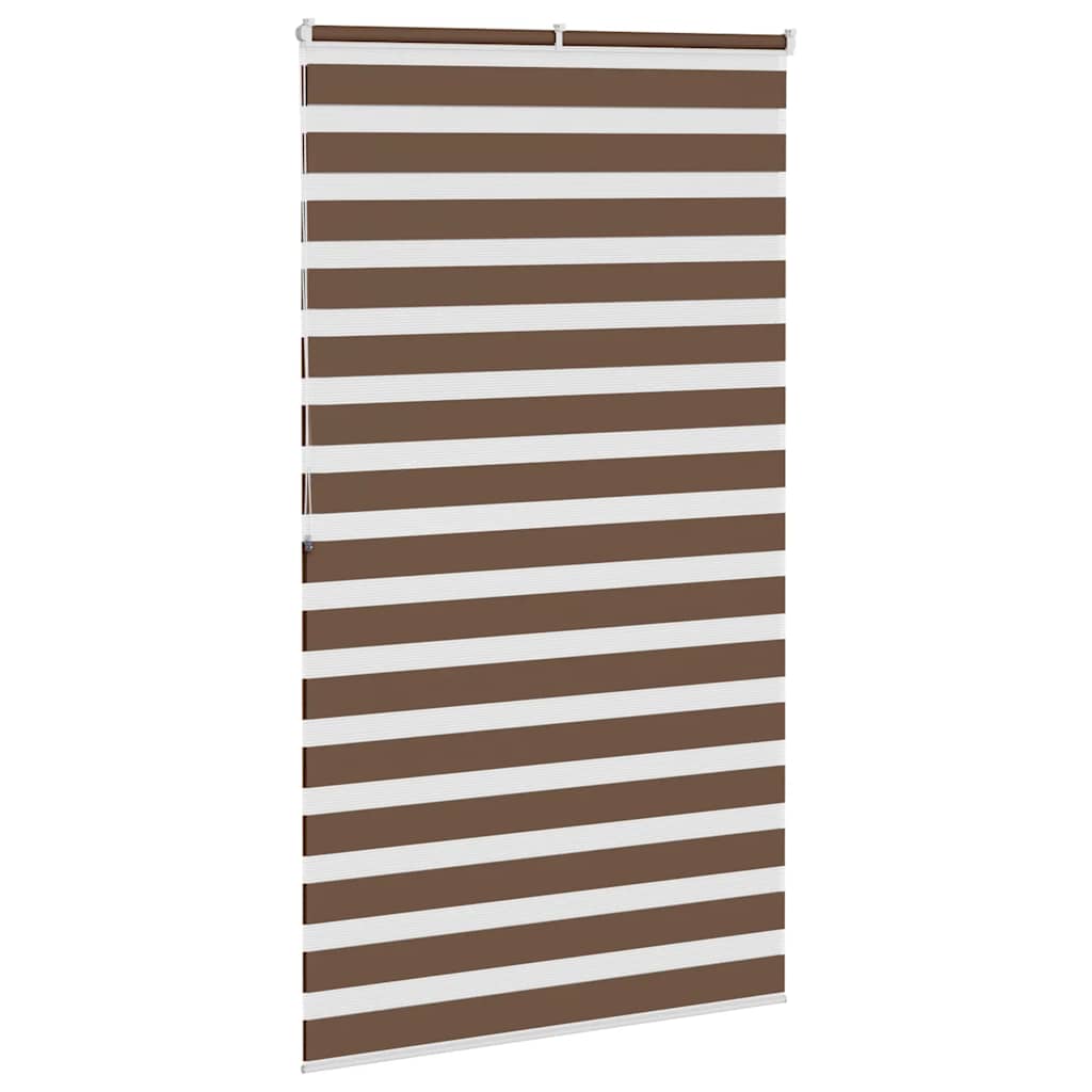 vidaXL Zebra Blind Brown 125x200 cm Fabric Width 120.9 cm Polyester 4