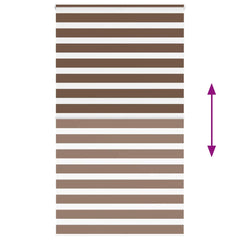 vidaXL Zebra Blind Brown 125x200 cm Fabric Width 120.9 cm Polyester 5
