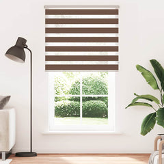 vidaXL Zebra Blind Brown 135x200 cm Fabric Width 130.9 cm Polyester 2