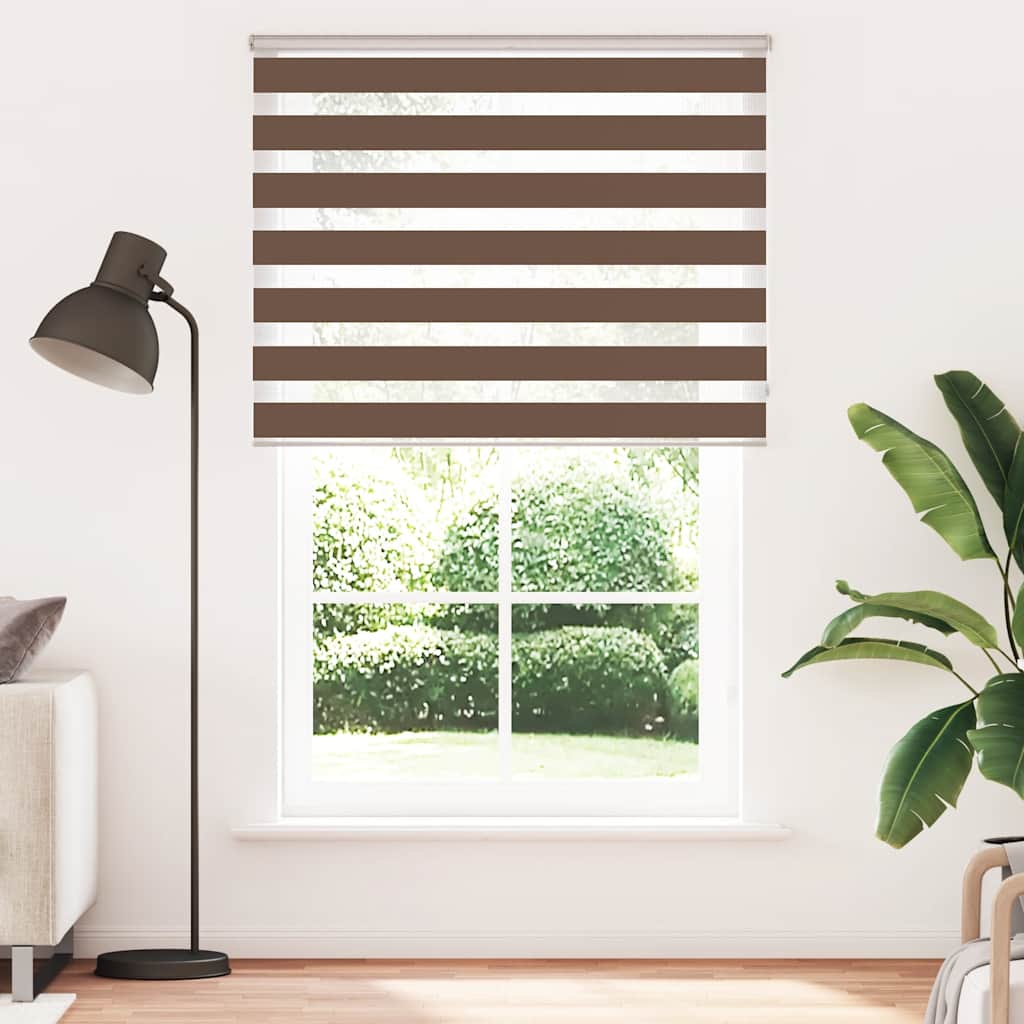 vidaXL Zebra Blind Brown 150x200 cm Fabric Width 145.9 cm Polyester 2