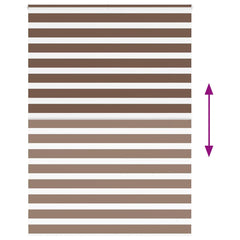 vidaXL Zebra Blind Brown 165x200 cm Fabric Width 160.9 cm Polyester 5