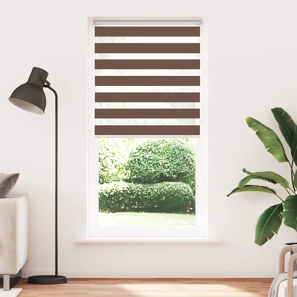 vidaXL Zebra Blind Brown 95x230 cm Fabric Width 90.9 cm Polyester 2