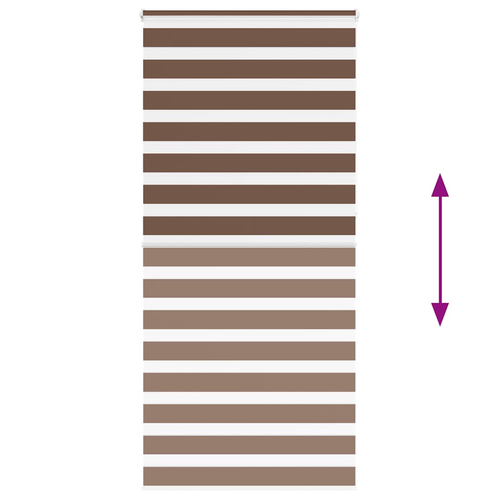 vidaXL Zebra Blind Brown 95x230 cm Fabric Width 90.9 cm Polyester 5