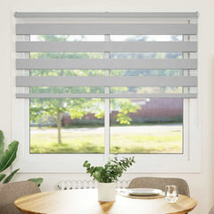 vidaXL Zebra Blind Light Grey 155x100 cm Fabric Width 150.9 cm Polyester 2