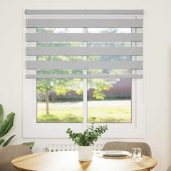 vidaXL Zebra Blind Light Grey 125x150 cm Fabric Width 120.9 cm Polyester 2