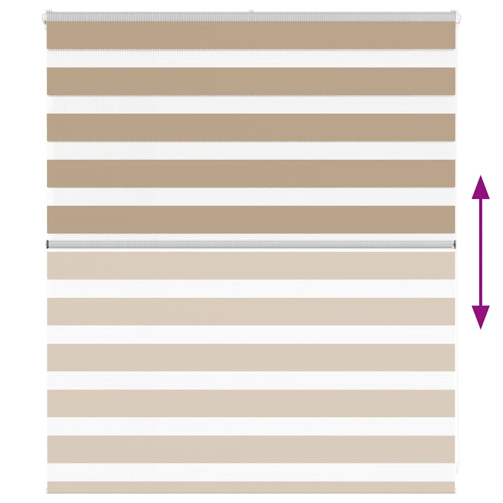 vidaXL Zebra Blind Sand Brown 125x100 cm Fabric Width 120.9 cm Polyester 5