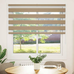 vidaXL Zebra Blind Sand Brown 140x150 cm Fabric Width 135.9 cm Polyester 2
