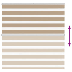 vidaXL Zebra Blind Sand Brown 140x150 cm Fabric Width 135.9 cm Polyester 5
