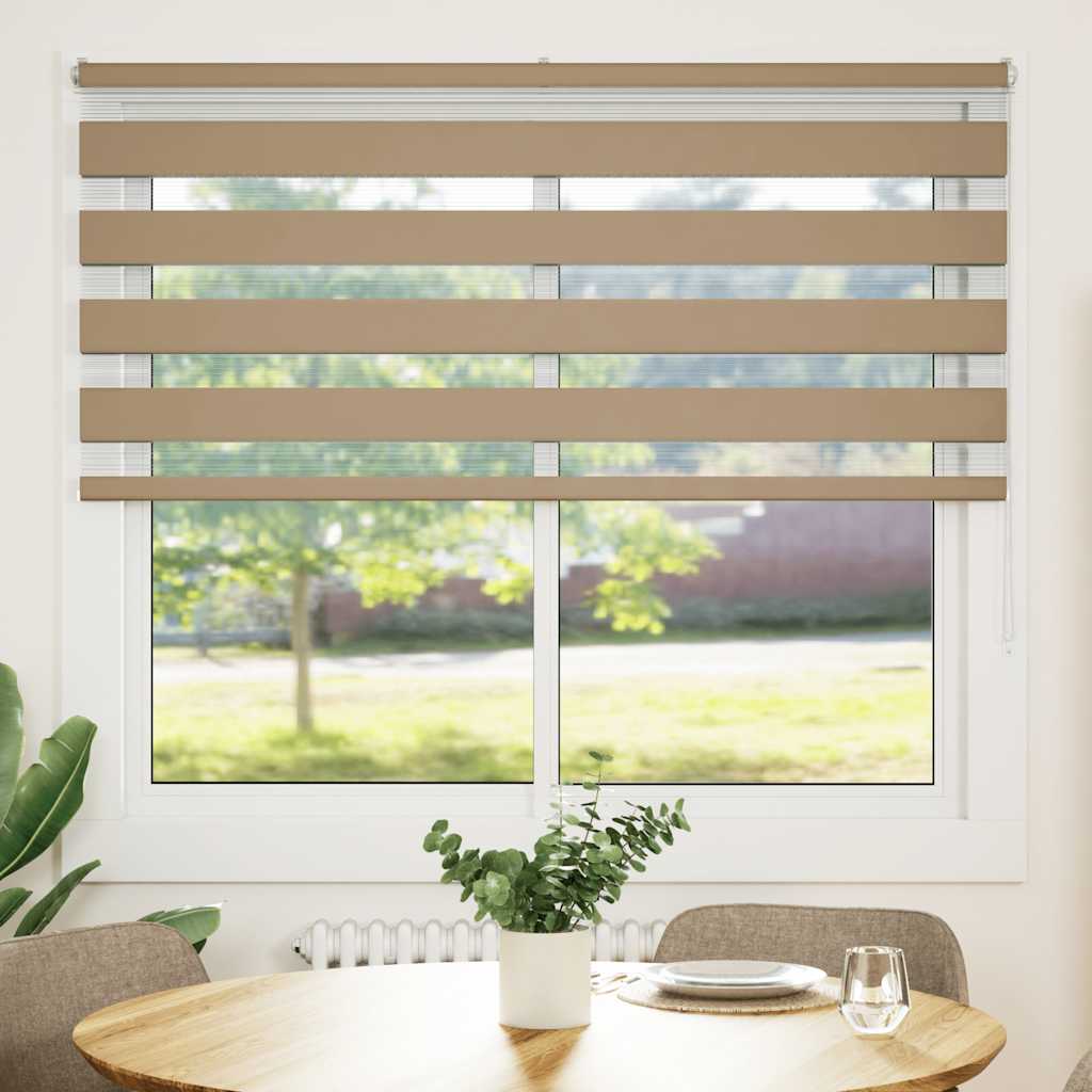 vidaXL Zebra Blind Sand Brown 160x150 cm Fabric Width 155.9 cm Polyester 2