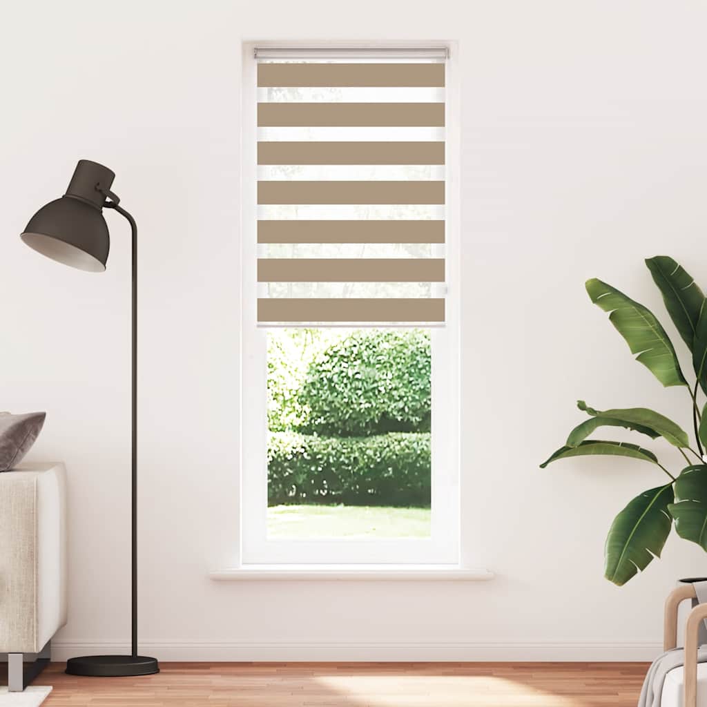 vidaXL Zebra Blind Sand Brown 80x200 cm Fabric Width 75.9 cm Polyester 2