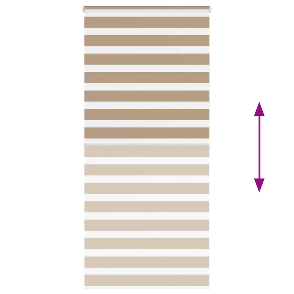 vidaXL Zebra Blind Sand Brown 110x200 cm Fabric Width 105.9 cm Polyester 5