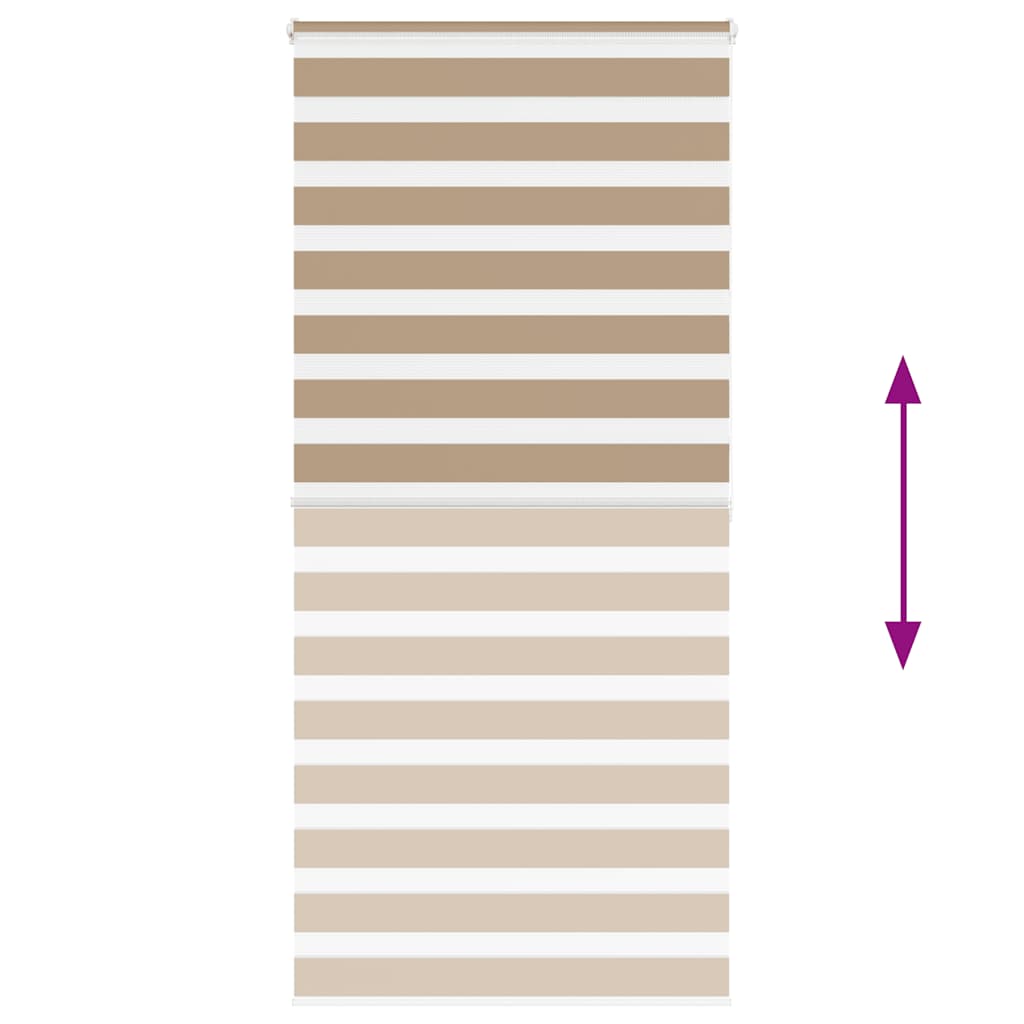 vidaXL Zebra Blind Sand Brown 115x200 cm Fabric Width 110.9 cm Polyester 5