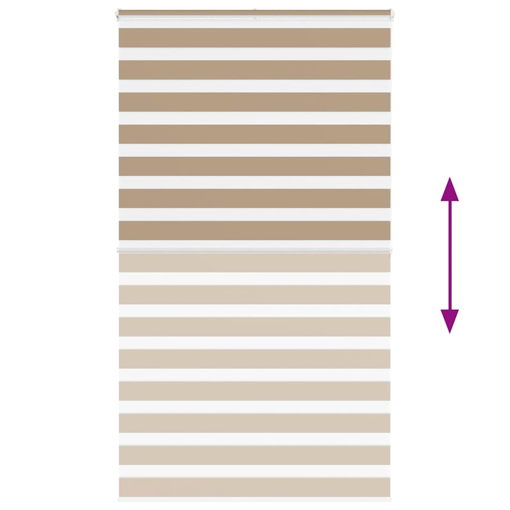 vidaXL Zebra Blind Sand Brown 130x200 cm Fabric Width 125.9 cm Polyester 5