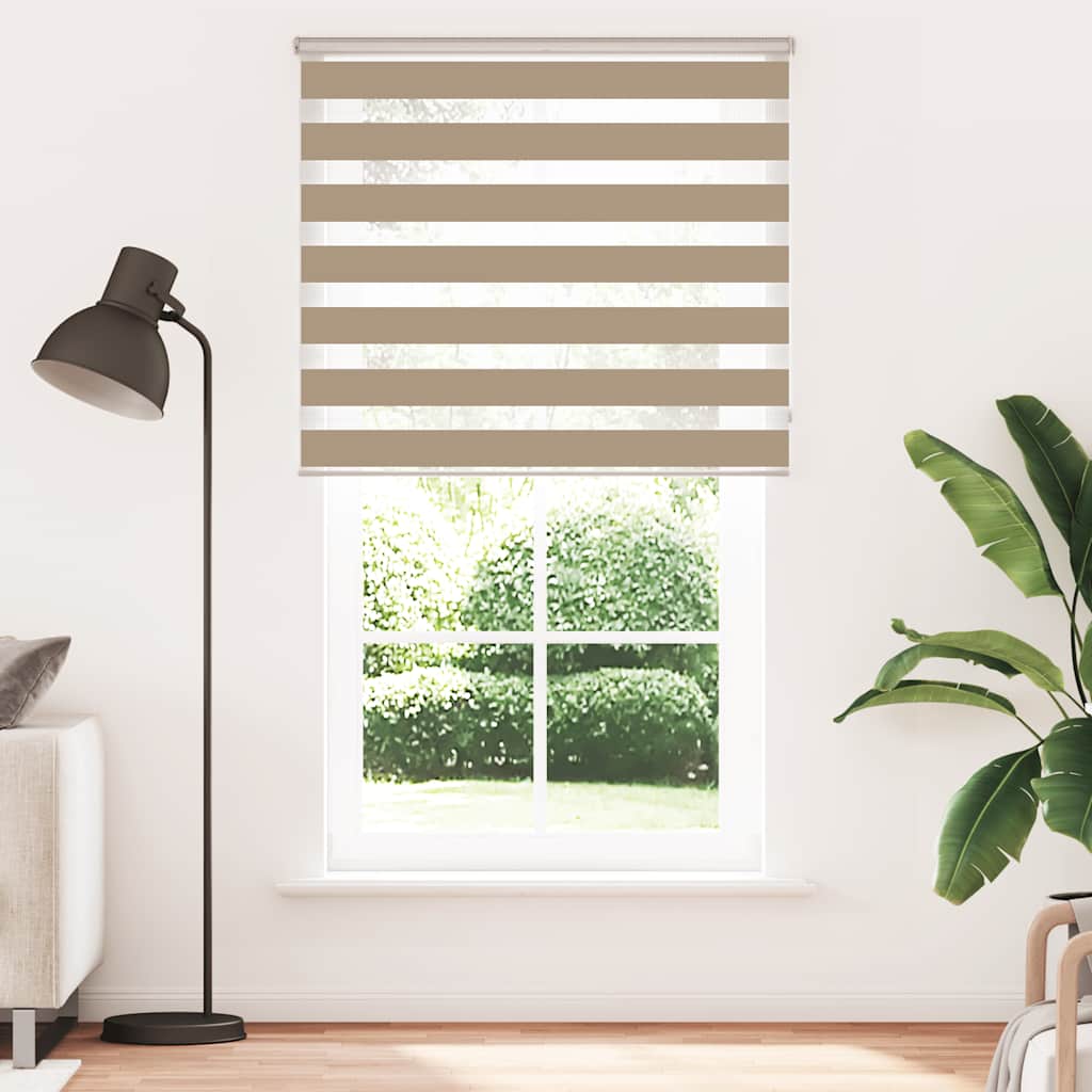 vidaXL Zebra Blind Sand Brown 135x200 cm Fabric Width 130.9 cm Polyester 2