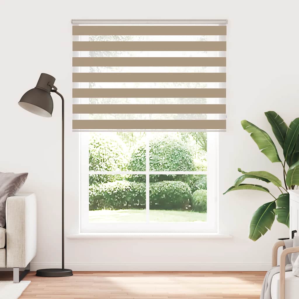 vidaXL Zebra Blind Sand Brown 155x200 cm Fabric Width 150.9 cm Polyester 2