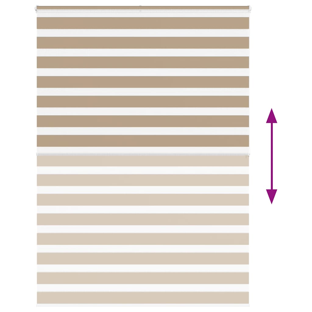 vidaXL Zebra Blind Sand Brown 155x200 cm Fabric Width 150.9 cm Polyester 5