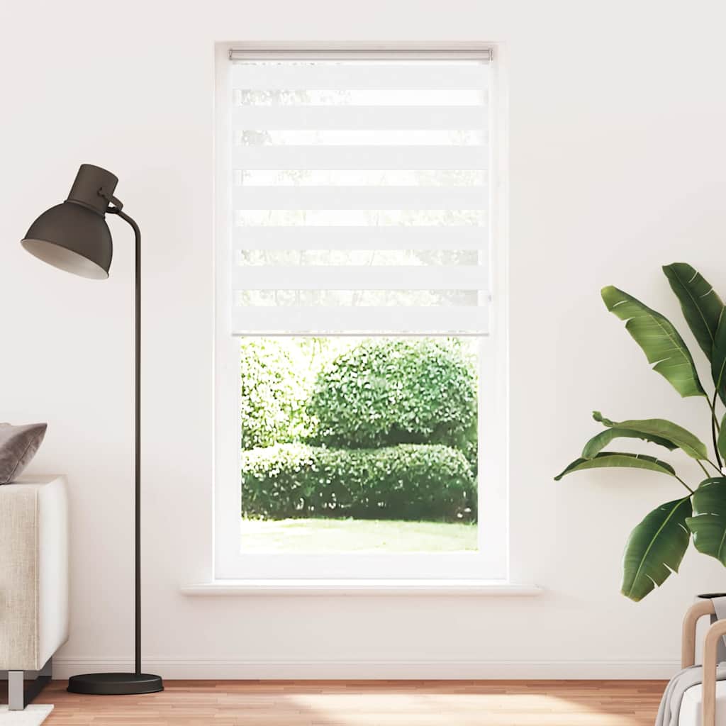 vidaXL Zebra Blind White 115x230 cm Fabric Width 110.9 cm Polyester 2