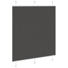 vidaXL Pleated Blind Black 120x150 cm Fabric Width 119.4 cm Polyester 3