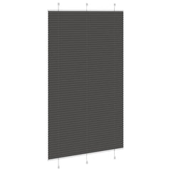 vidaXL Pleated Blind Black 120x200 cm Fabric Width 119.4 cm Polyester 4