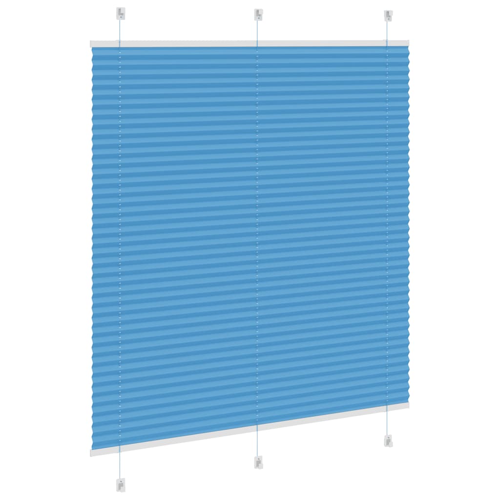 vidaXL Pleated Blind Blue 120x100 cm Fabric Width 119.4 cm Polyester 4
