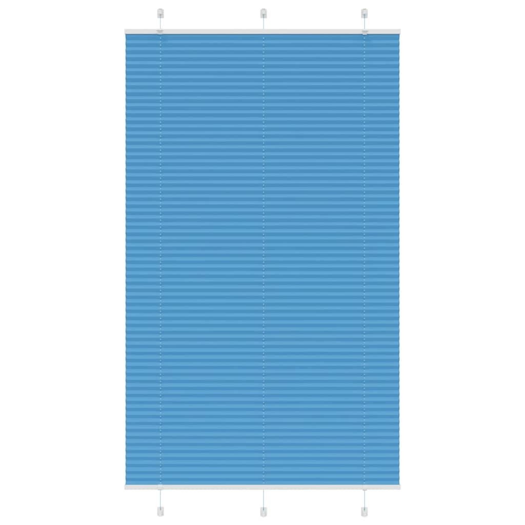 vidaXL Pleated Blind Blue 120x200 cm Fabric Width 119.4 cm Polyester 1