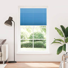 vidaXL Pleated Blind Blue 120x200 cm Fabric Width 119.4 cm Polyester 2