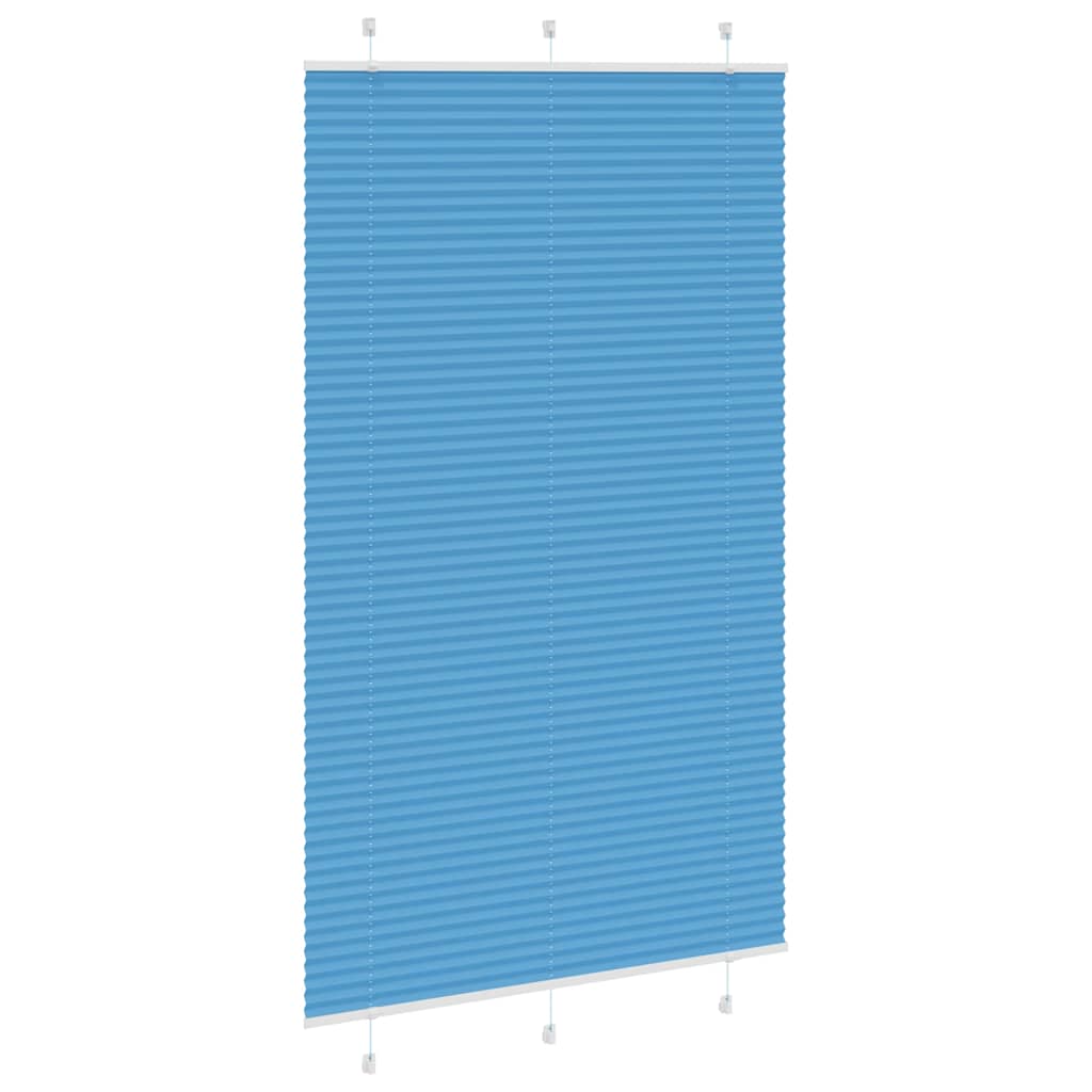 vidaXL Pleated Blind Blue 120x200 cm Fabric Width 119.4 cm Polyester 3