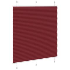vidaXL Pleated Blind Bordeaux Red 120x100 cm Fabric Width 119.4 cm Polyester 4