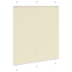vidaXL Pleated Blind Cream 120x100 cm Fabric Width 119.4 cm Polyester 3