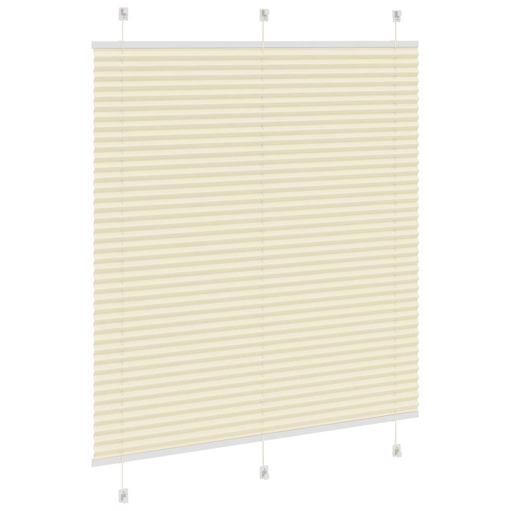 vidaXL Pleated Blind Cream 120x100 cm Fabric Width 119.4 cm Polyester 4