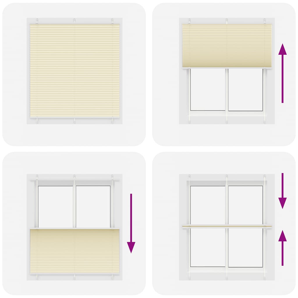 vidaXL Pleated Blind Cream 120x100 cm Fabric Width 119.4 cm Polyester 5