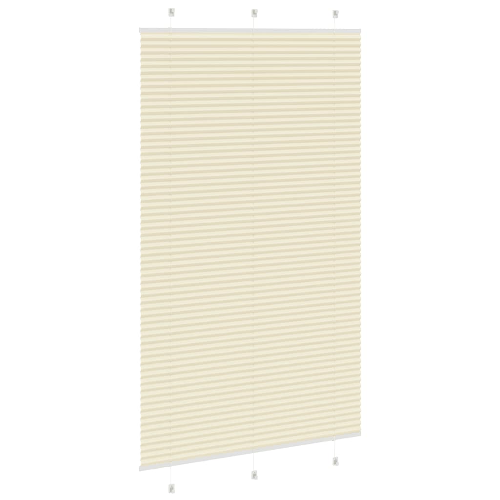 vidaXL Pleated Blind Cream 120x200 cm Fabric Width 119.4 cm Polyester 4