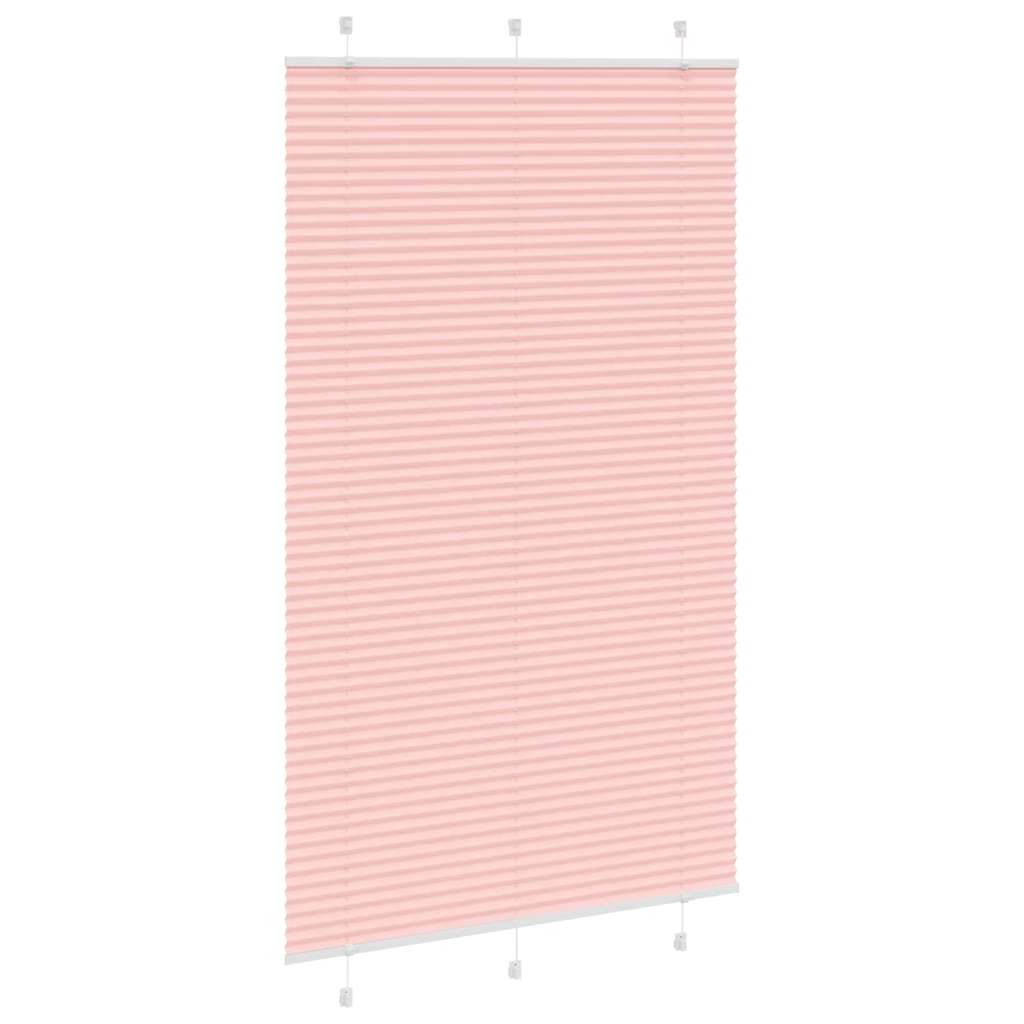 vidaXL Pleated Blind Pink 120x200 cm Fabric Width 119.4 cm Polyester 3