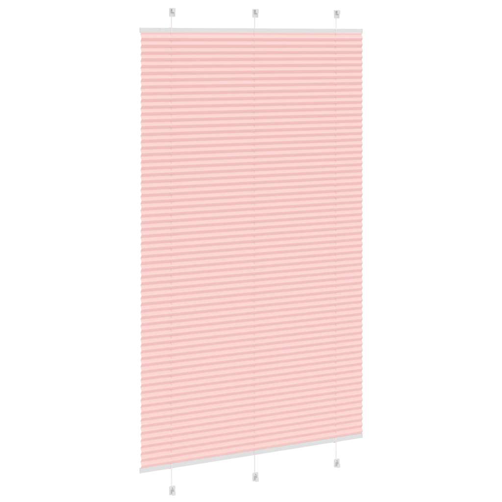 vidaXL Pleated Blind Pink 120x200 cm Fabric Width 119.4 cm Polyester 4
