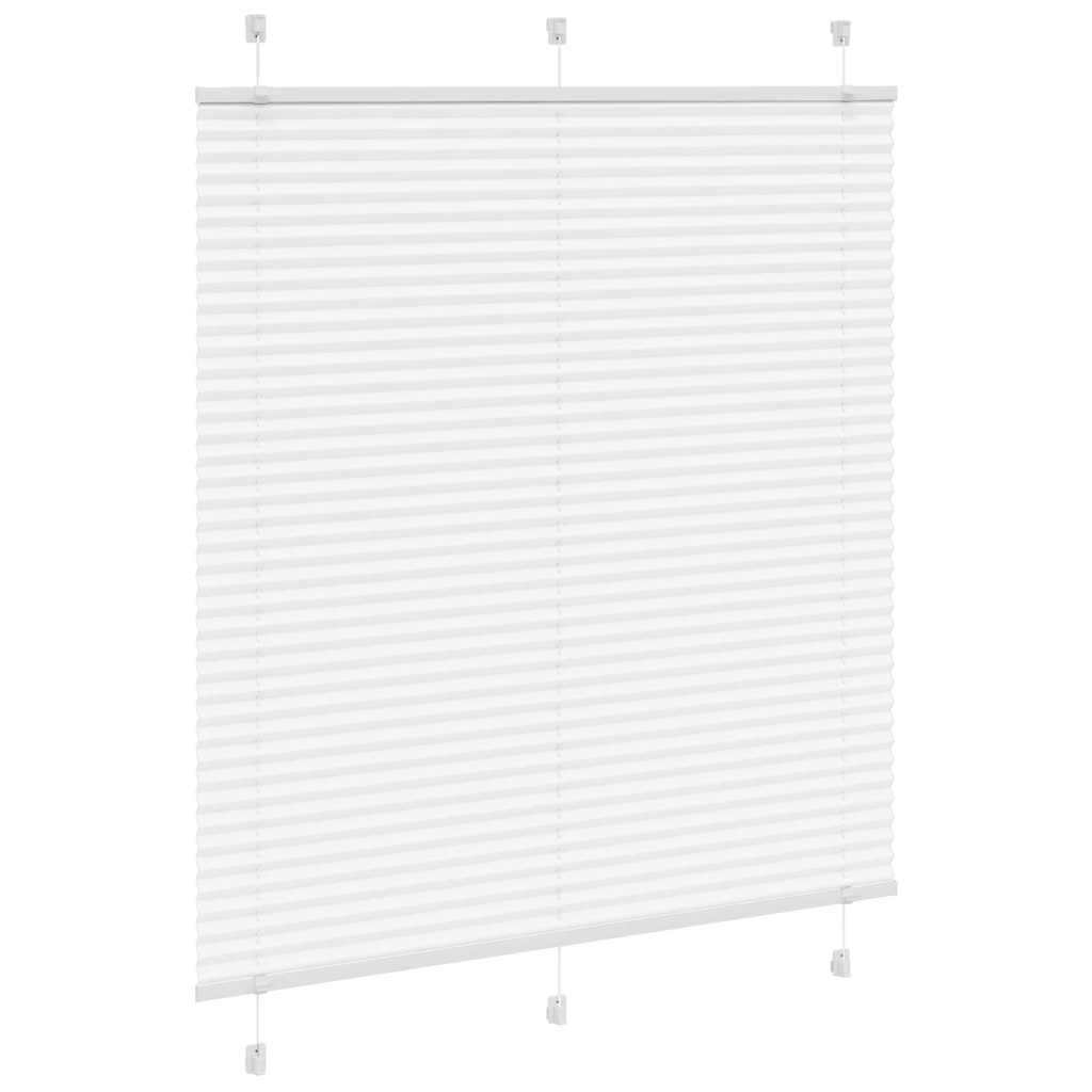 vidaXL Pleated Blind White 120x100 cm Fabric Width 119.4 cm Polyester 3