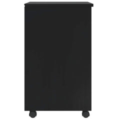 Rolling Cabinet with Drawers "MOSS" Black Solid Wood Pine, image 4