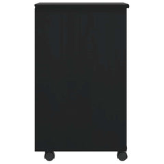 Rolling Cabinet with Drawers "MOSS" Black Solid Wood Pine, image 4