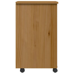 vidaXL Rolling Cabinet with Drawers MOSS Honey Brown Solid Wood Pine 4