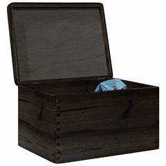 Wooden Box Solid Wood Pine in Black