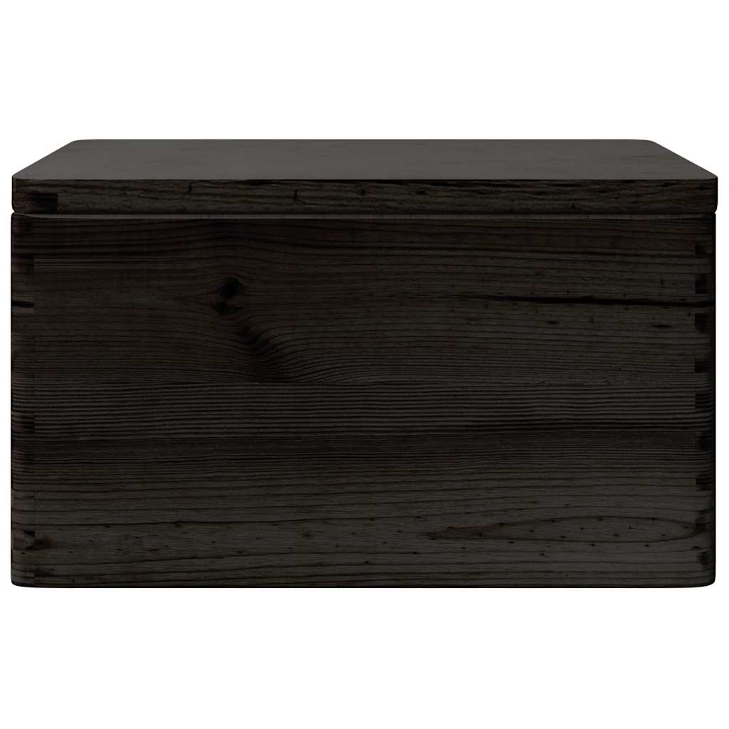 vidaXL Wooden Box with Lid and Handles Black 40x30x23cm Solid Wood Pine 4