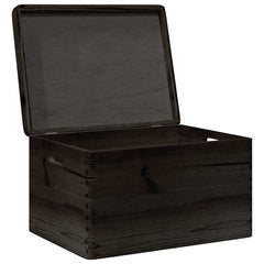 vidaXL Wooden Box with Lid and Handles Black 40x30x23cm Solid Wood Pine 5