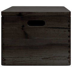 vidaXL Wooden Box with Lid and Handles Black 40x30x23cm Solid Wood Pine 6
