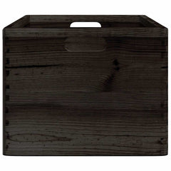 vidaXL Wooden Box with Handles Black 40x30x23 cm Solid Wood Pine 5