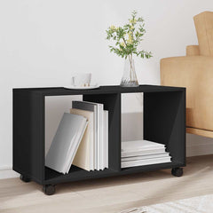 vidaXL Rolling Cabinet Black 72x33x42.5 cm Engineered Wood 3