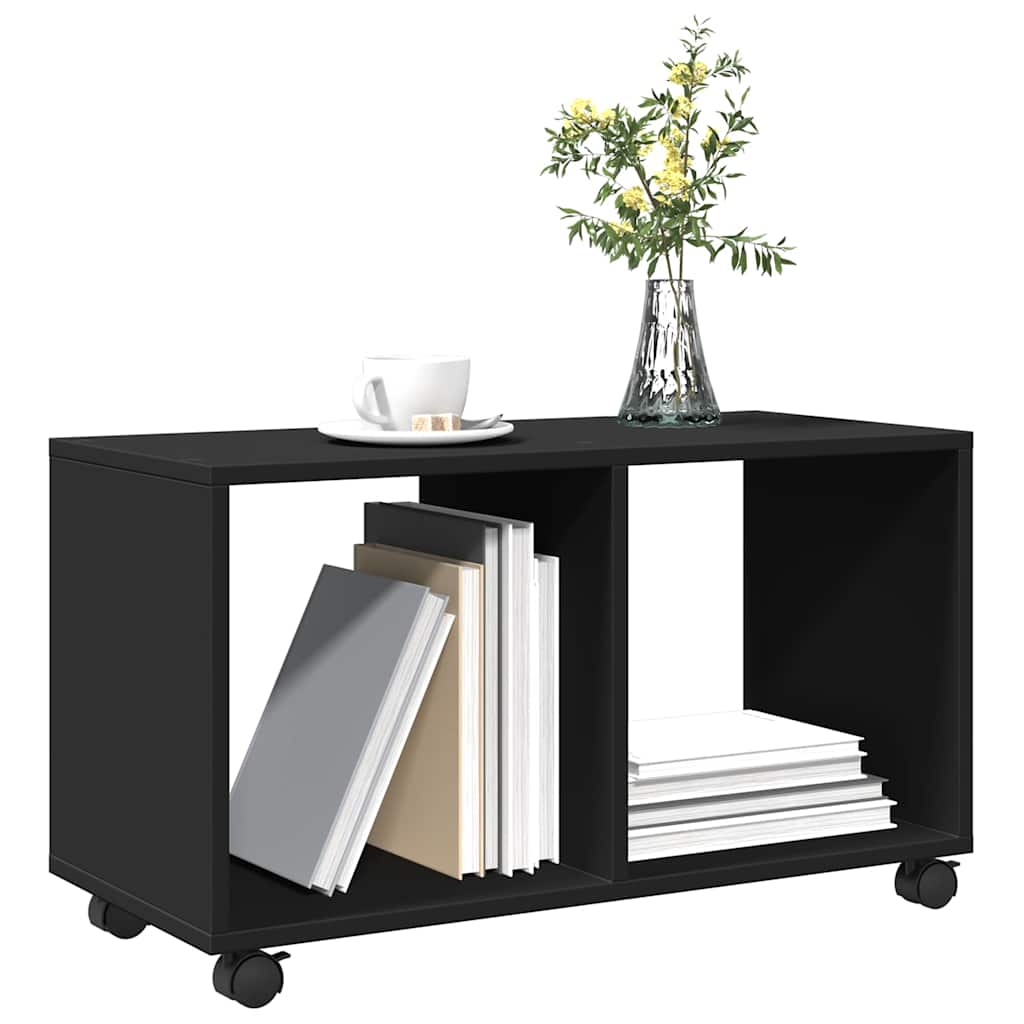 vidaXL Rolling Cabinet Black 72x33x42.5 cm Engineered Wood 4