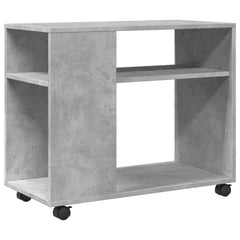 vidaXL Side Table with Wheels Concrete Grey 70x35x60 cm Engineered Wood 2