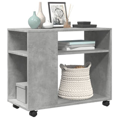 vidaXL Side Table with Wheels Concrete Grey 70x35x60 cm Engineered Wood 4