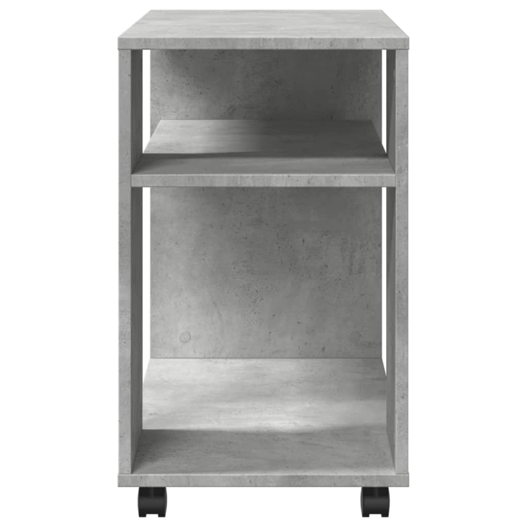 vidaXL Side Table with Wheels Concrete Grey 70x35x60 cm Engineered Wood 6