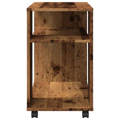 vidaXL Side Table with Wheels Old Wood 70x35x60 cm Engineered Wood 6